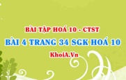 Bài 4 trang 34 SGK Hoá 10 Chân trời sáng tạo